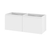 GoodHome Levanna Wide Matt White Wall-Mounted Bathroom Cabinet (H) 480mm (W) 1200mm