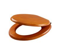 GoodHome Levanto Pine Effect Round Standard Close Toilet Seat