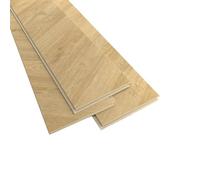 GoodHome Leyton Herringbone Oak Effect Laminate Flooring Sample