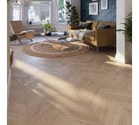 GoodHome Leyton Natural Chevron Wood Effect Laminate Flooring, 1.72M²