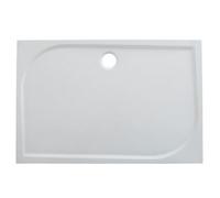 GoodHome Limski Gloss White Rectangular Centre Drain Shower Tray (L)1200mm (W)760mm (H) 28mm