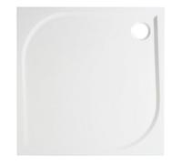 GoodHome Limski Gloss White Square Left-Hand Drainer Shower Tray (L)760mm (W)760mm (H) 28mm