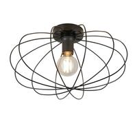 GoodHome Lippo Round Matt Metal Black Ceiling Light