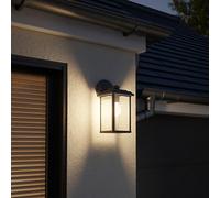 GoodHome Lobster Fixed Matt Black Weathered Zinc Mains-Powered Outdoor Wall Light