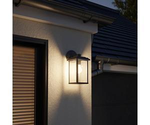 GoodHome Lobster Fixed Matt Black Weathered Zinc Mains-Powered Outdoor Wall Light
