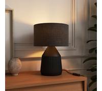 GoodHome Longclaw Round Matt Black Table Lamp