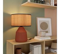 GoodHome Longclaw Round Matt Natural Table Lamp