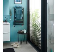 GoodHome Loreto Anthracite 1174Btu Vertical Towel Radiator (W)400mm X (H)700mm