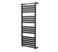 GoodHome Loreto Anthracite Hydronic Flat Towel Warmer (W)500mm X (H)1300mm