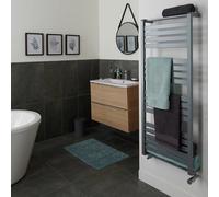 GoodHome Loreto Grey 2317Btu Vertical Towel Warmer (W)500mm X (H)1300mm
