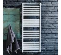 GoodHome Loreto White Hydronic Flat Towel Warmer (W)500mm X (H)1300mm