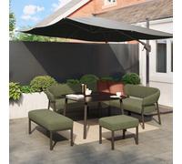 GoodHome Lucala Green Metal 8 Seater Dining Set