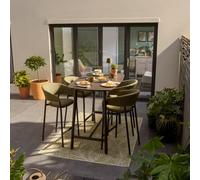 GoodHome Lucala Metal Black 4 Seater Square Dining Table
