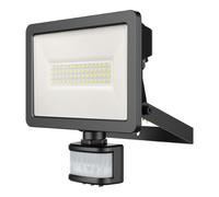 GoodHome Lucan Black Mains-Powered Cool White Outdoor Led Pir Floodlight 3600Lm