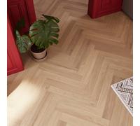 GoodHome Lulea Modern Herringbone Natural Oak Engineered Real Wood Top Layer Flooring, 1.94M²