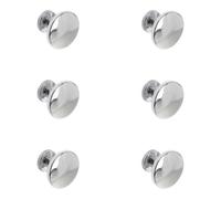 GoodHome Lybas Polished Zinc Alloy Chrome Effect Round Cabinet Knob (Dia)30mm, Pack Of 6