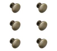 GoodHome Lybas Zinc Alloy Brass Effect Round Cabinet Knob (Dia)38mm, Pack Of 6