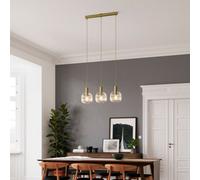 GoodHome Lybia Satin Brass Effect 3 Lamp Led Pendant Ceiling Light, (Dia)740mm