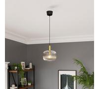GoodHome Lybia Satin Brass Effect Pendant Ceiling Light, (Dia)250mm