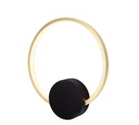 GoodHome Maidstone Circular Matt Black Gold Effect Wired Led Wall Light