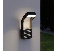 GoodHome Majorca Fixed Matt Black Mains-Powered Integrated Led Outdoor Contemporary Wall Light 650Lm