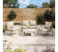 GoodHome Mallia Matt Beige Metal 4 Seater Coffee Set