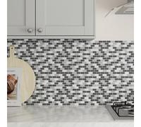 GoodHome Malva Mixed Beige Granular Surface Gloss & Matt Muretto Glass & Marble Mosaic Tile, (L)304mm (W)286mm