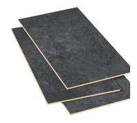 GoodHome Mambo Dark Grey Natural Slate Effect Textured Click Vinyl Tile Sample