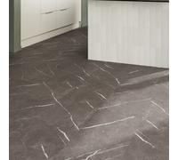 GoodHome Mambo Grey Natural Marble Effect Textured Click Vinyl Tile, 1.92M²