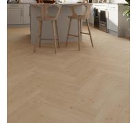 GoodHome Mambo Lulea Natural Knotted Wood Effect Synchronised Herringbone Click Vinyl Planks, 2.24M²