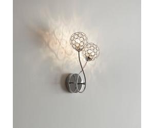GoodHome Mantus Contemporary Chrome Effect Double Wired Wall Light