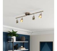 GoodHome Mantus Tube Gun Metal & Chrome 4 Light Spotlight