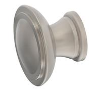 GoodHome Marmus Satin Grey Zinc Alloy Nickel Effect Round Furniture Knob (Dia)35mm, Pack Of 6