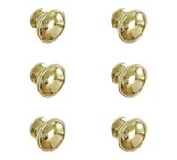 GoodHome Marmus Zinc Alloy Brass Effect Round Cabinet Knob (Dia)30mm, Pack Of 6