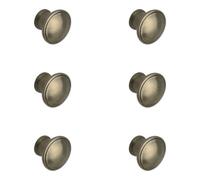 GoodHome Marmus Zinc Alloy Brass Effect Round Cabinet Knob (Dia)30mm, Pack Of 6