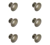 GoodHome Marmus Zinc Alloy Brass Effect Round Cabinet Knob (Dia)35mm, Pack Of 6