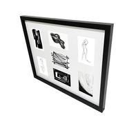 GoodHome Matt Black Pine Effect Plain Multi Picture Frame (H)55.6Cm X (W)45.6Cm