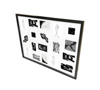 GoodHome Matt Black Pine Effect Plain Multi Picture Frame (H)85.6Cm X (W)65.6Cm