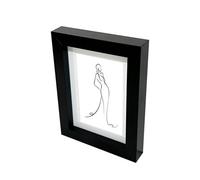 GoodHome Matt Black Pine Effect Plain Single Picture Frame (H)20.6Cm X (W)15.6Cm