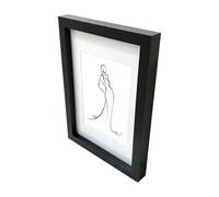 GoodHome Matt Black Pine Effect Plain Single Picture Frame (H)32.3Cm X (W)23.6Cm