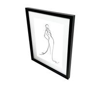 GoodHome Matt Black Pine Effect Plain Single Picture Frame (H)52.6Cm X (W)42.6Cm