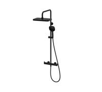 GoodHome Matt Black Thermostatic Mixer Multi Head Shower With 2 Heads & 1.5M Hose Length