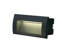 GoodHome Matt Dark Grey Mains-Powered Neutral White Led Rectangular Deck Light