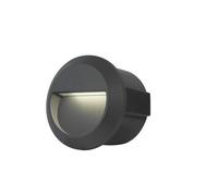 GoodHome Matt Dark Grey Mains-Powered Neutral White Led Round Deck Light