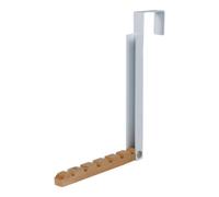 GoodHome Matt White Wood Effect Steel 1 Hook Rail (L)18mm (H)193mm