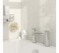 GoodHome Maza Gloss Chrome Effect Deck-Mounted Manual Double Bath Filler Tap