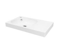GoodHome Maza Satin White Rectangular Vanity Basin (W)60.4Cm