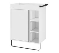 GoodHome Maza Standard Matt White Single Wall-Mounted Bathroom Cabinet (H) 820mm (W) 650mm