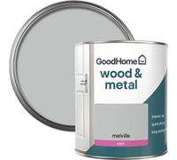 GoodHome Melville Satin Metal & Wood Paint, 750Ml
