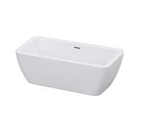 GoodHome Merkys Gloss White Acrylic Freestanding Rectangular Double Ended Bath (L)1700mm (W)750mm